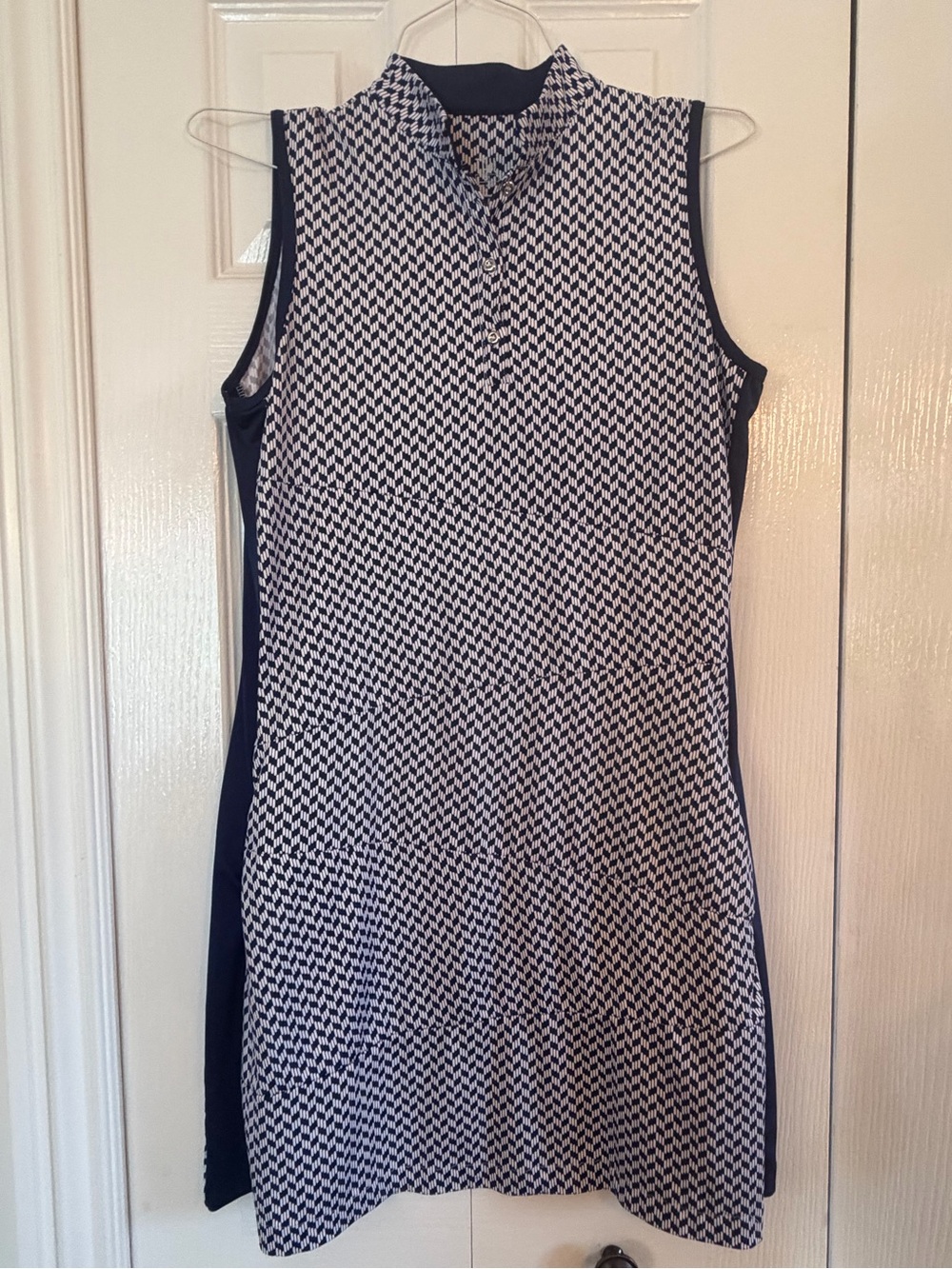 Golf - Tail Navy and White Sleeveless Geometric Shift Dress ideal for golf. - Picture 1 of 5